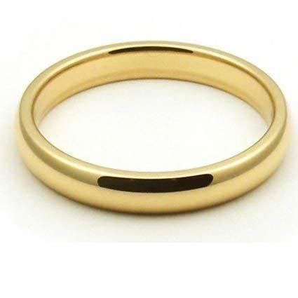 14k Yellow Gold 3mm Dome Wedding Band Medium Weight