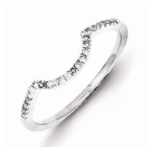 925 Sterling Silver Diamond Wrap Wedding Band RIng (0.15 cttw.) (1mm)