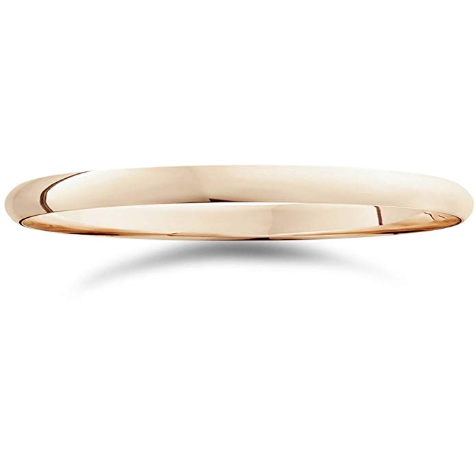 2mm 14K Rose Gold Comfort Fit Plain Wedding Band