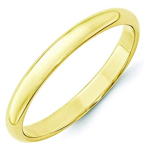 10K Yellow Gold 3mm Lightweight Comfort Fit Wedding Band