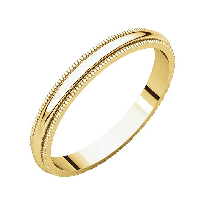 Bonyak Jewelry 14k Yellow Gold 2mm Milgrain Band - Size 6.5