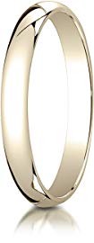 Benchmark 14K Yellow Gold 3mm Slightly Domed Traditional Oval Wedding Band Ring (Sizes 4 - 15 )