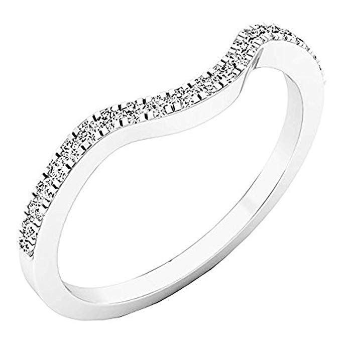 Dazzlingrock Collection 0.15 Carat (ctw) 14K Gold Round White Diamond Anniversary Ring Wedding Guard Band