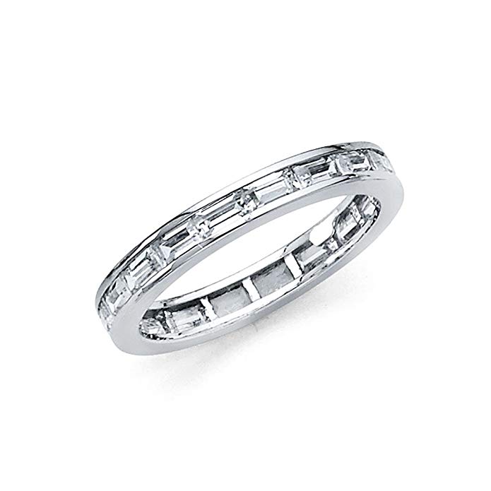 14k Yellow OR White Gold 3mm Wedding Eternity Band