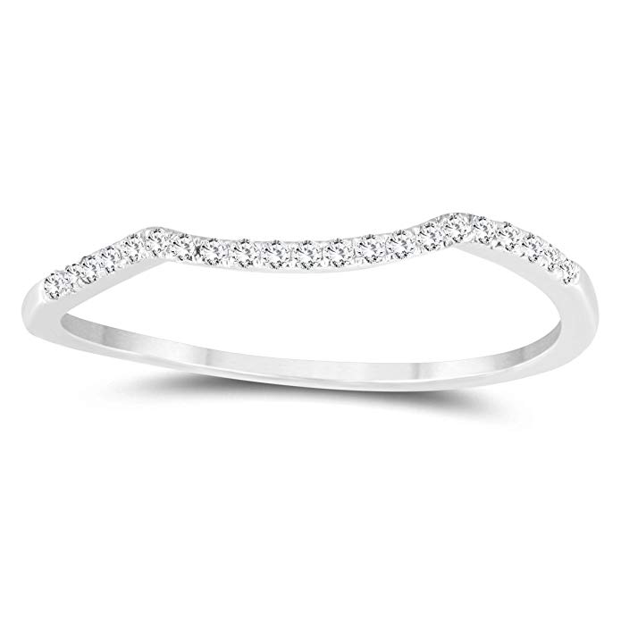 1/10 Carat TW Diamond Wedding Band in 10k White Gold