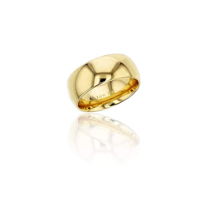 10K Yellow & White Gold 8mm Polished Plain Wedding Band