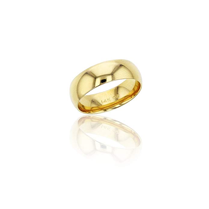 Decadence 10K Yellow & White Gold 6mm Polished Plain Wedding Band