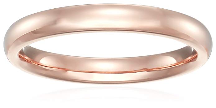 Standard Comfort-Fit 14k Rose Gold Wedding Band, 3mm