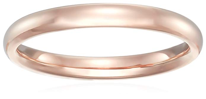 High Domed Comfort-Fit 14k Rose Gold Wedding Band, 3mm