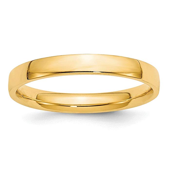 14k Yellow Gold 3mm Engravable Comfort Fit Band