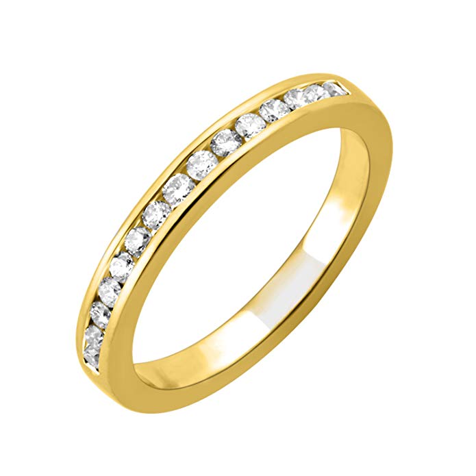 10K Gold Wedding Diamond Band Ring (0.21 carat) - IGI Certified