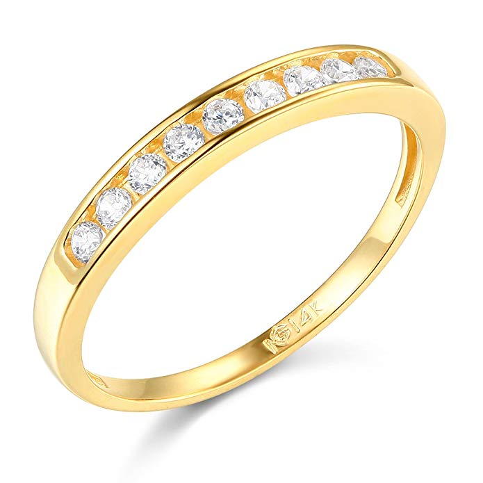 TWJC 14k Yellow OR White Gold SOLID Wedding Band