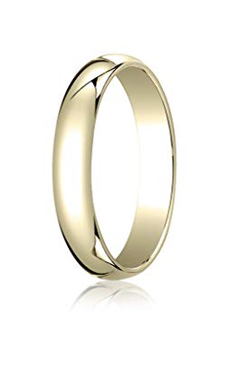 Womens 14K Yellow Gold, 4.0mm Traditional Dome Oval Ring