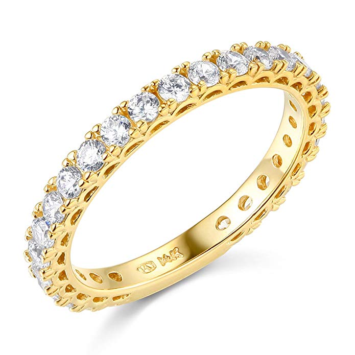 14k Yellow Gold Semi-Eternity Wedding Band