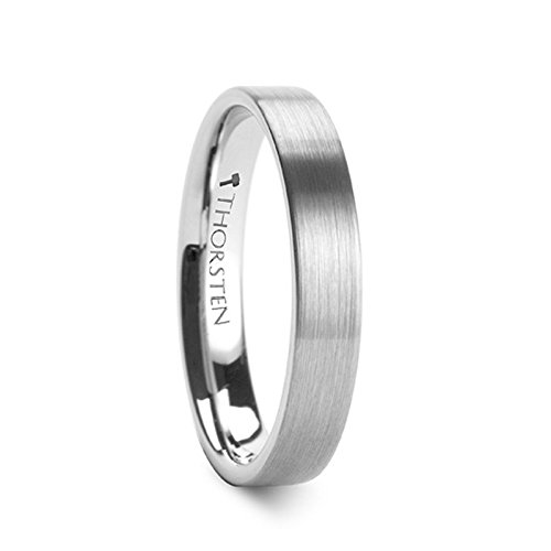 MESSALINA Flat Brushed Finish Tungsten Carbide Wedding Band - 4mm