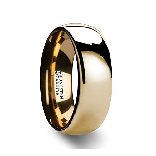 ORO Traditional Domed Gold Plated Tungsten Carbide Wedding Ring - 6mm & 8mm