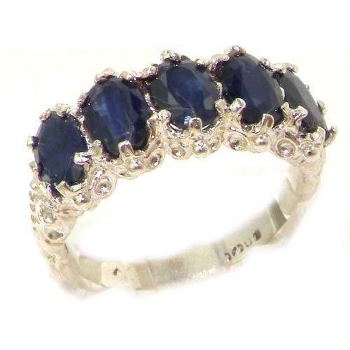 925 Sterling Silver Real Genuine Sapphire Womens Eternity Ring