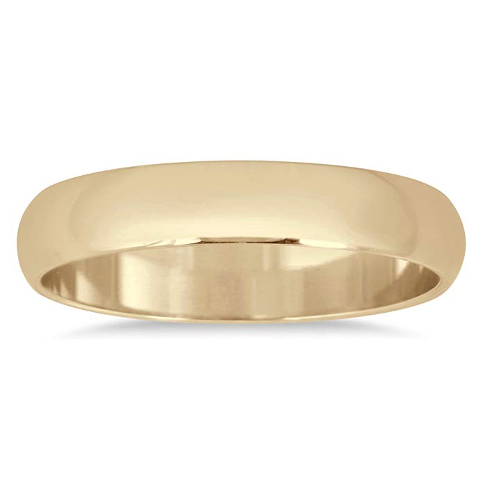 3mm Domed Comfort Fit Wedding Band in 10K Yellow Gold