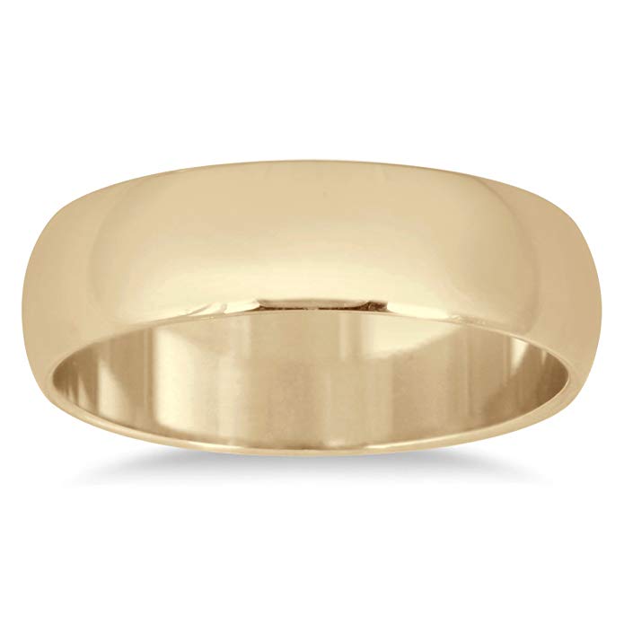 5mm Domed Comfort Fit Wedding Band in 10K Yellow Gold