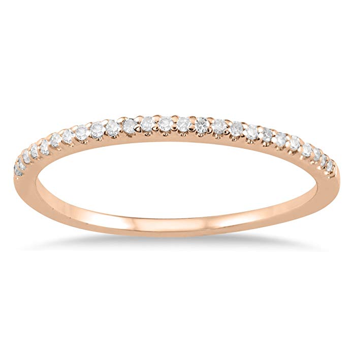 1/10 Carat TW Diamond Wedding Band in 10K Rose Gold