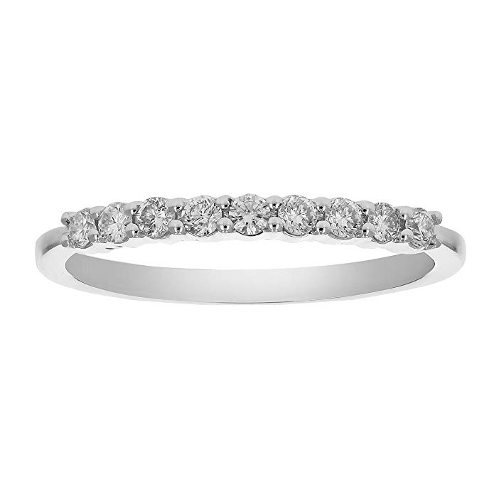 1/4 ctw Petite Diamond Wedding Band in 10K White Gold