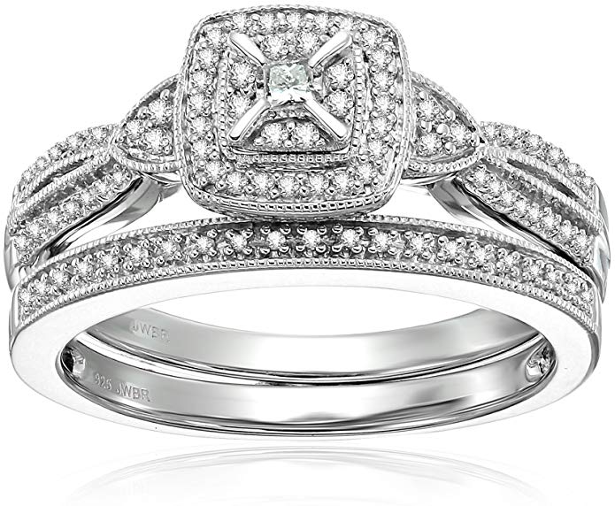 Sterling Silver Diamond Bridal RIng