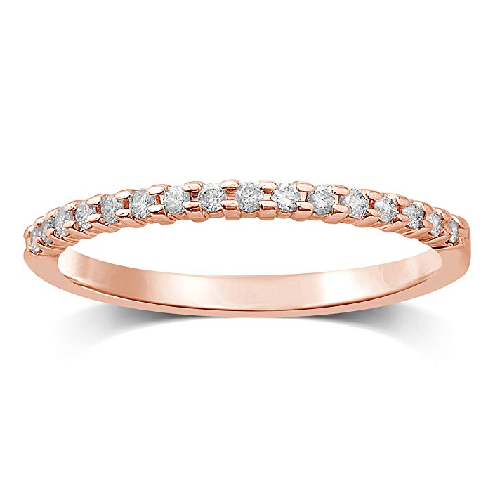 Diamond Jewel 10K Rose Gold 1/7 cttw Diamond Stackable Ring