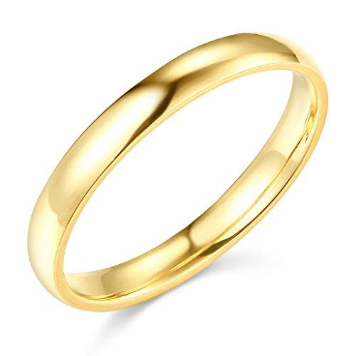 14k Yellow OR White Gold 3mm SOLID COMFORT FIT Plain Wedding Band