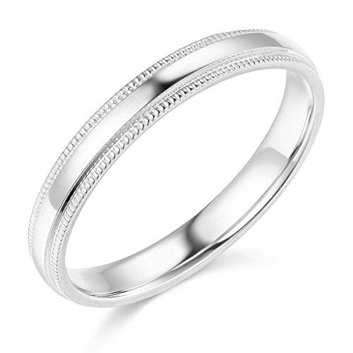 LASER ENGRAVING SERVICE 14k Yellow OR White Gold 3mm SOLID COMFORT FIT Plain Milgrain Wedding Band