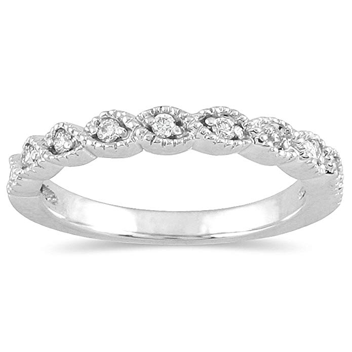 1/8 Carat TW Diamond Wedding Band in 10K White Gold