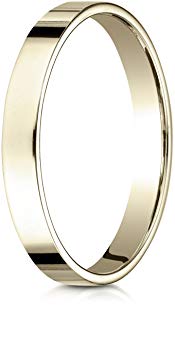 Benchmark 14K Yellow Gold 3mm Traditional Flat Wedding Band Ring (Sizes 4 - 15 )