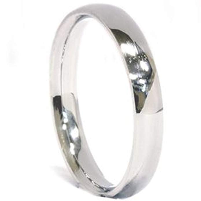 3mm Palladium Plain High Polished Wedding Band Ring