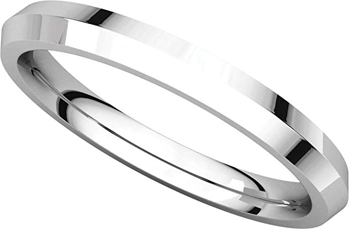 Womens 14K White Gold, Knife Edge Wedding Band 2.5MM