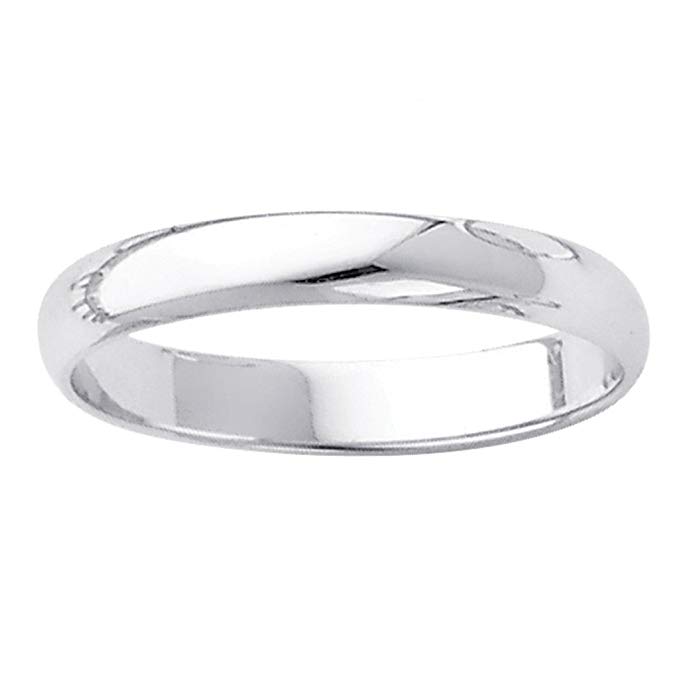 Dainty 10k White Gold Endless Classic Band Dainty 3mm Wedding Ring for Women