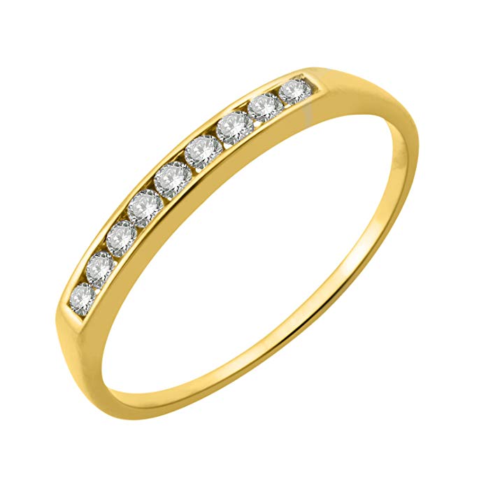 10k Gold Wedding Diamond Ring Band (1/5 Carat) - IGI Certified