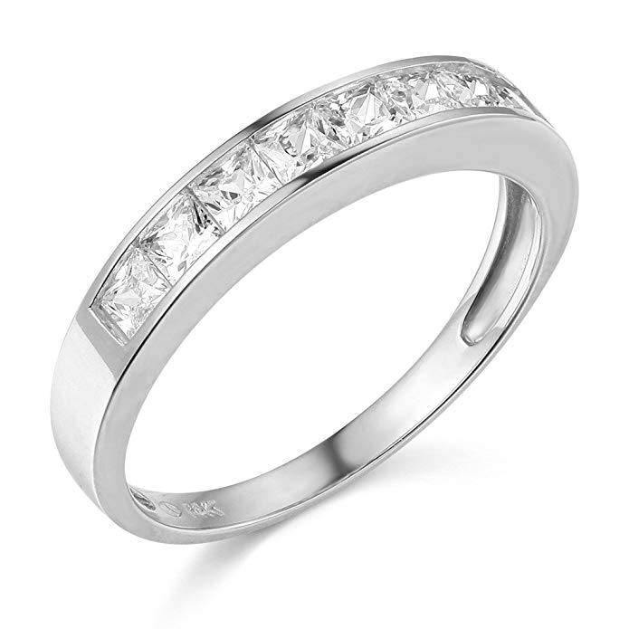 14k Yellow OR White Gold Channel Set Wedding Band