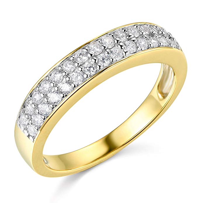 TWJC 14k Yellow OR White Gold SOLID Wedding Band