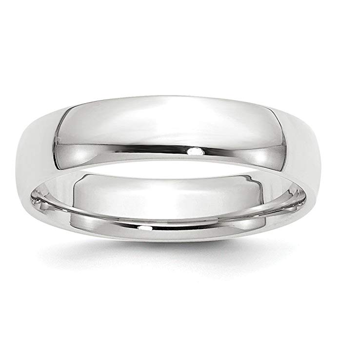 Solid 10k White Gold 5mm Comfort Fit Wedding Band