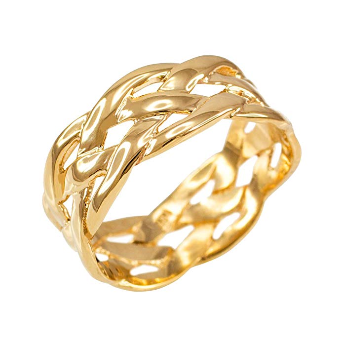 Celtic Weave Wedding Band in Polished 10k Yellow Gold