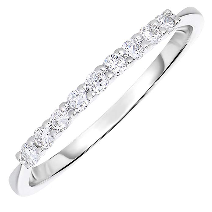 1/5 ctw Petite Diamond Wedding Band in 14K White Gold