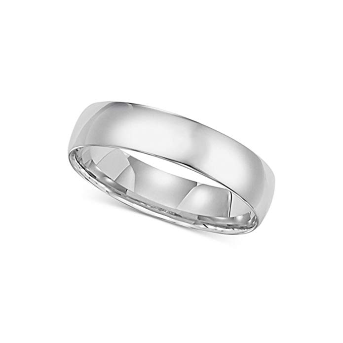 14K White Gold Wedding Band