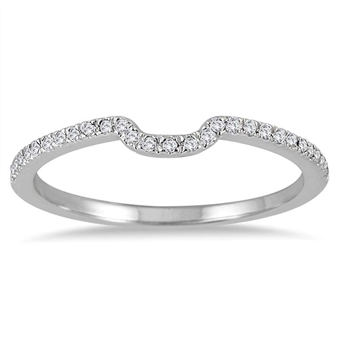 1/8 Carat TW Diamond Wedding Band in 14K White Gold