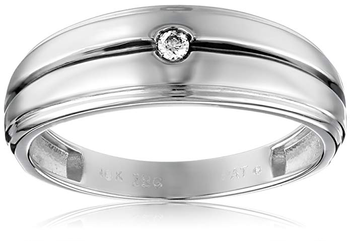 10k White Gold Diamond Wedding Band