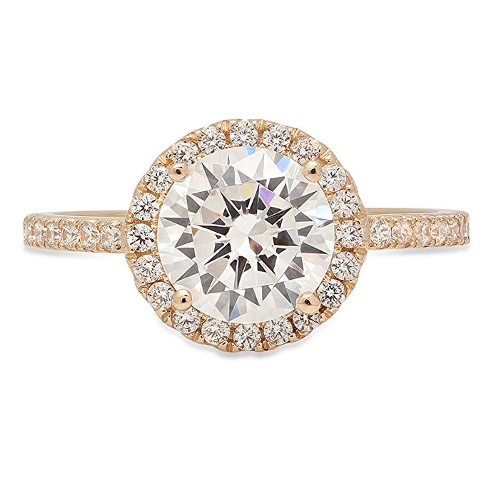 Clara Pucci Round Cut Halo Solitaire Wedding Anniversary Promise ...